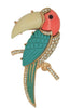 Carnegie Lucite Enamel Large Parrot Vintage Figural Pin Brooch