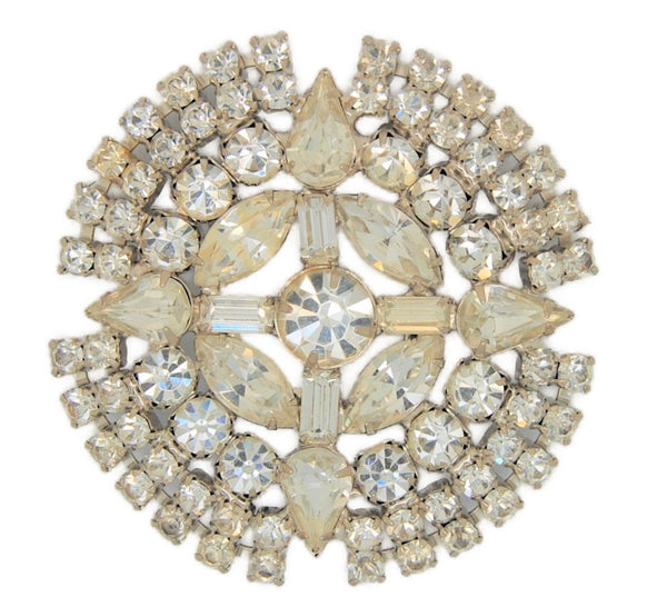 Carnegie Gorgeous Sparkling Ice Multi-Stone Vintage Figural Costume Pin Brooch