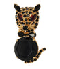 Caviness Black Cat Ruby Eyes Vintage Rhinestone Costume Figural Pin Brooch