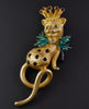 Mylu Leopard Lion King of Christmas Pin Brooch - Mink Road Vintage Jewelry