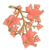 Coro Pretty Pink Petals Floral Vintage Costume Figural Pin Brooch - 1950s