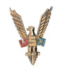 American Eagle Victory Patriotic WW2 Sterling Vintage Costume Figural Pin Brooch