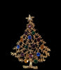 Eisenberg Ice Multi-Color Rhinestone Branchy Christmas Tree Figural Pin Brooch