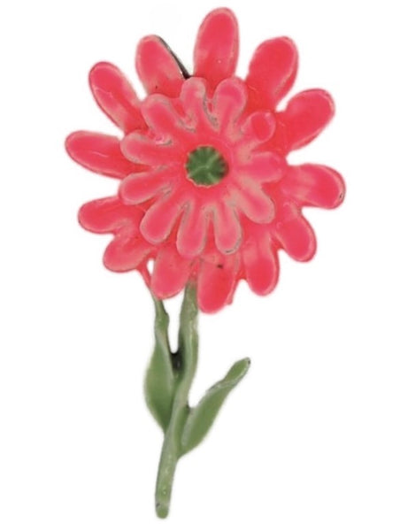 Har Pretty Pink Daisy Floral Flower Vintage Costume Figural Pin Brooch