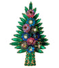 Hobe Christmas Tree Green Spiky Navettes Vintage Figural Pin Brooch