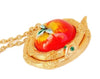 Fuller Brush Apple & Snake Solid Perfume Locket Pendant with Chain