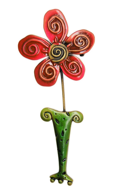 JJ Floral Fantasy Dr. Suess Flower Vintage Costume Figural Pin Brooch