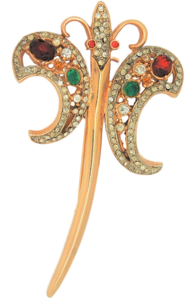 Jomaz Butterfly Sword Vintage Costume Figural Pin Brooch