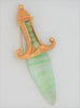Marvella Jade Dagger Blade Beaded Hilt Vintage Costume Figural Pin Brooch