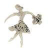 Lampl Sterling Flower Girl Dangling Basket Vintage Figural Pin Brooch