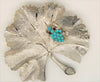 Ledo Lilypad Turquoise Bead Frog Vintage Figural Pin Brooch 1969