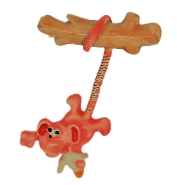 JJ Jonette Swinging Branch Cheeky Monkey Vintage Costume Figural Pin Brooch