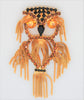 Dominique Chain Amber Stones Owl Vintage Figural Necklace Pin Brooch