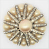 Art Deco Pearl & Rhinestone Snowflake Vintage Figural Dress Clip Pin Brooch