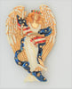 Radko Guardian Angel Christmas American Flag Vintage Costume Figural Pin Brooch