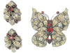 Regency Noir Crystals Butterfly Vintage Figural Brooch and Matching Earrings Set