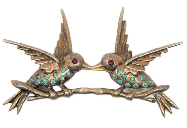 Reja Sterling Birds on Branch Vintage Figural Brooch