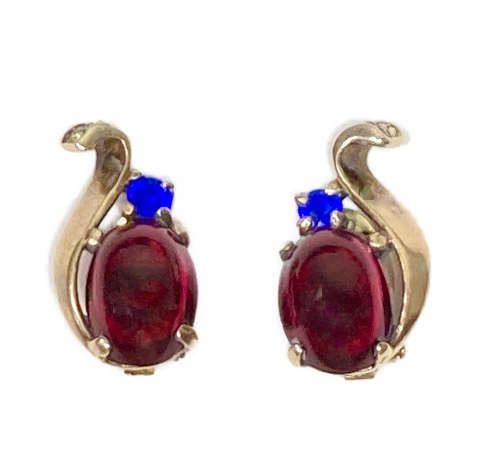 Crown Trifari A. Philippe Royal Crown Sterling Ruby Red Earrings