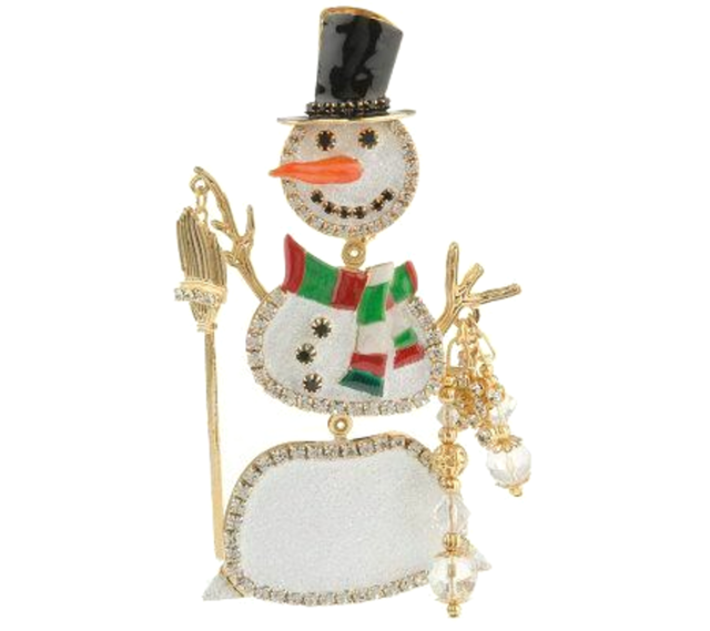 LATR Lunch at the Ritz Frosty Snowman Vintage Figural Brooch Pin - Mint