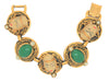Selro Asian Princess Mask & Jade Cabs 5 Panel Vintage Figural Bracelet