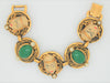 Selro Asian Princess Mask & Jade Cabs 5 Panel Vintage Figural Bracelet