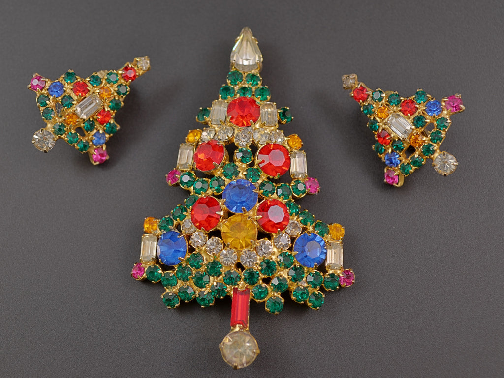 Warner Christmas Tree Pin | Earrings - Mink Road Vintage Jewelry