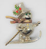 Frosty the Snowman Christmas Holiday Skis Vintage Figural Pin Brooch