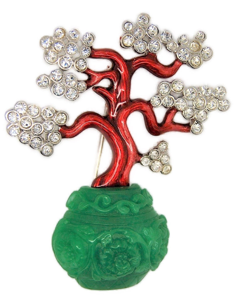 KJL Kenneth J Lane Forbidden City Bonsai Figural Vintage Pin Brooch - Mint