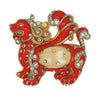 Trifari Ming Series Lyon Dragon Red Enamel Vintage Costume Figural Brooch 1942