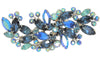 Weiss Sapphire AB Blues Floral Vintage Costume Figural Pin Brooch