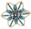 Pennino Sapphire Blue Dimensional Star Vintage Costume Figural Pin Brooch